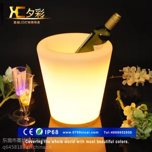 夕彩 直销酒吧冰桶 防摔pe塑料led发光冰桶 充电七彩KTV香槟桶啤酒桶
