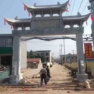 专业加工定做石雕牌坊雕刻 大理石石牌楼大型山门建筑