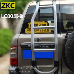 ZKC 丰田陆地巡洋舰4500 LC80铝合金尾梯FJ80后爬梯行李架梯子