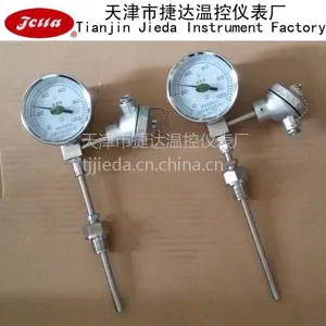 供应天津厂家生产工业用0-100度Pt100远传双金属温度计WSSP-411