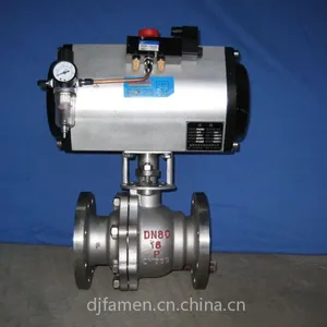 供应气动法兰球阀Q641F 国标不锈钢球阀