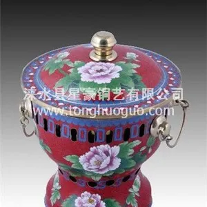 供应景泰蓝艾佳式燃酒精火锅、景泰蓝火锅、景泰蓝烧酒精火锅、铜火锅