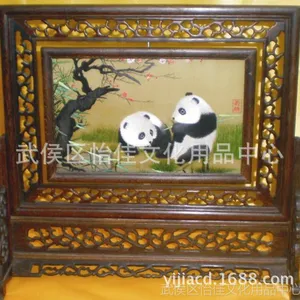 蜀绣屏风 蜀锦蜀绣 四川礼品 文化礼品团购