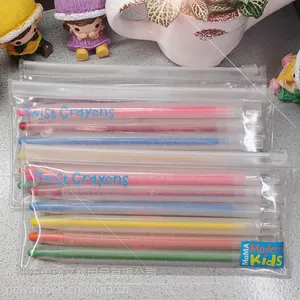 纽美瑞12、24色旋转蜡笔儿童涂鸦环保***可擦拭长短杆2色