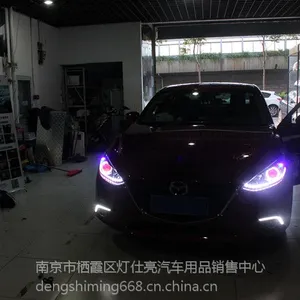 昂克赛拉大灯改装LED高亮双模式泪眼 炫酷、时尚改出来