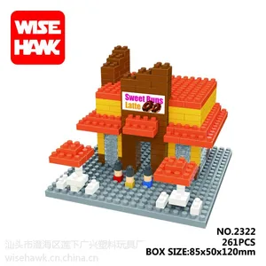 【新品】智鹰积木 甜品屋3D立体拼插塑料环保小颗粒积木2322