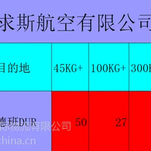上海(PVG)到南非空运-德班DUR