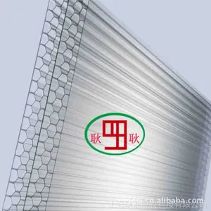 供应批发10MM高透光蜂窝板规格2.1米*2.6米10mm厚pc蜂窝阳光板厂家