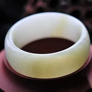 专柜正品饰唯美珠宝 天然金丝玉手镯 阿富汗大号宽版玉镯 660261