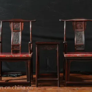 山东红木家具哪里买比较好 港龙红木 古典 黑酸枝官帽椅 专业定制