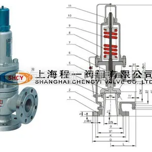 供应上海程一阀门A40Y-16C铸钢带散热器弹簧全齐式安全阀A40Y-16C全齐式安全阀