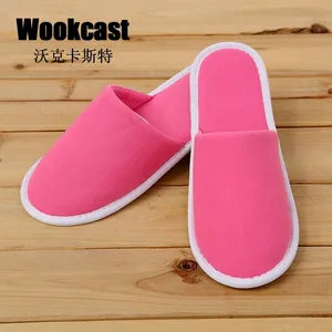 【wookcast】酒店一次性用品拖鞋玫红棉布拖鞋***酒店拖鞋批发