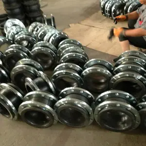 供应嘉兴市KXT耐海水橡胶软接头，DN450PN1.6单球体橡胶软接头，国标锻法兰橡胶软接头
