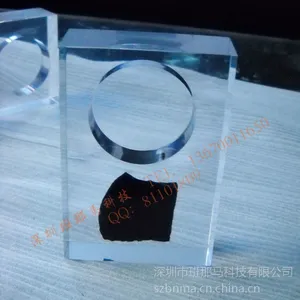 供应高透明水晶胶内埋矿石标本产品展示底座