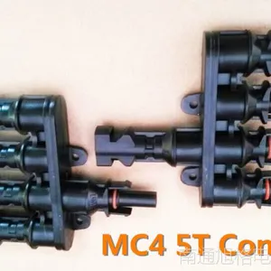 T型五通MC4太阳能分支连接器，4转一MC4接头