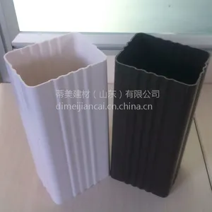 山东聊城蒂美牌环保PVC落水器材8*5方形波纹建筑外墙PVC落水管图片