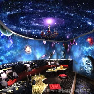 ***KTV墙纸星空天花板吊顶 宾馆卧室酒吧酒店主题背景壁画墙布