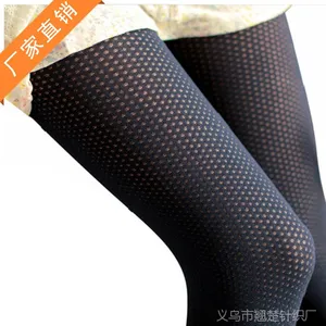 春秋韩版显瘦网空网眼天鹅绒连裤袜子 薄款假透肉 义乌厂家直销