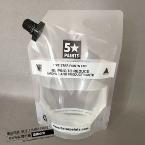 定制手提1000ML透明吸嘴袋_可无印刷生产塑料袋_液体/碳粉自立袋