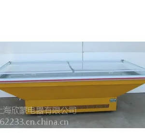 厂家直销上海欣蒙黄色带夜幕拉链海鲜柜/海鲜保鲜冷藏冰柜/海鲜柜价格多少
