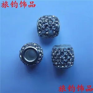 义乌工厂直销DIY饰品配件镶满水钻软陶钻球