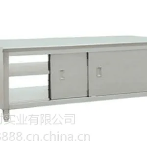 博时酒店用品不锈钢组拆装式双层厨房工作台操作台打包台案板台带靠背桌子