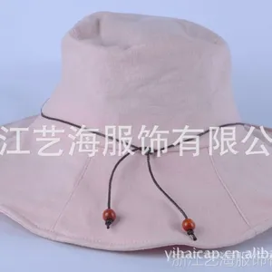 供应夏天防晒遮阳帽/绳子蝴蝶结大檐帽/帽子工厂现货批发