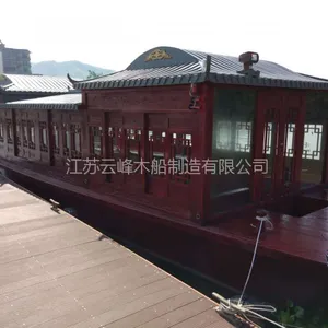 云峰供应大型画舫船 景区旅游木船 豪华餐饮画舫木船