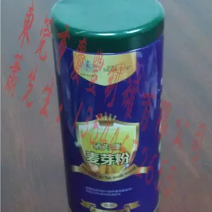 麦芽粉包装盒,亚麻速溶粉铁盒,圆形金属包装铁盒