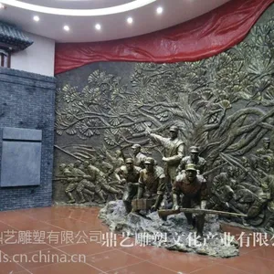 泥塑人物动物 浮雕壁画 水泥雕塑