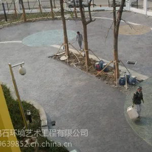 供应鹤石彩色压花压模艺术地坪不同凡响的石质纹理和花样色彩