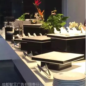冷餐蛋糕展示盘 寿司水果拼盘托架 亚克力方形盘子 层次摆台道具