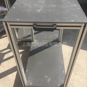 江浙沪 AT-8-4040C 铝型材加工定做小推车,物料架铝型材框架工作台工作桌流水线