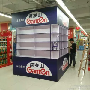 广州超市促销产品展示柜陈列柜制作推广台包柱安装设计 鼎奕喷画