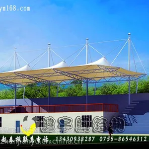 广西学校网球场篮球场雨棚 工期短高强抗压】学校膜结构运动场看台免费设计