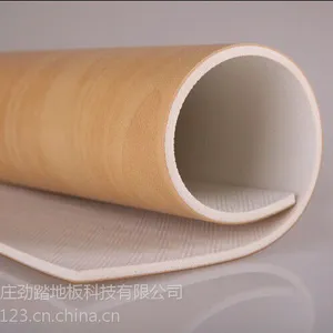 供应劲踏PVC运动地板健身房专用枫木纹4.5运动地胶耐磨乒乓球专用场地