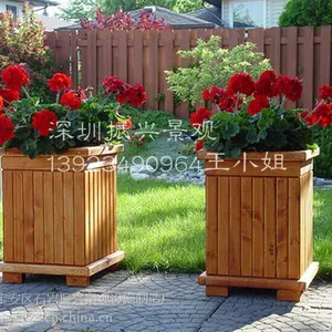 金华防腐木花箱设计|户外花盆定制价格|景观花箱生产厂家