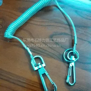 供应塑料弹簧挂绳,防盗手机绳,包钢丝弹簧绳,工具绳 伸缩绳