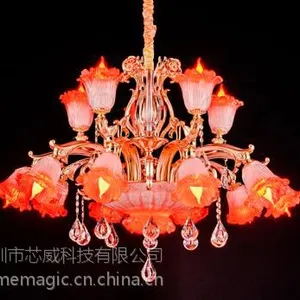 麦极客智能花灯 LED智能水晶灯 手机控制调光灯 客厅灯 遥控灯 装饰灯 别墅灯 复式楼吊灯