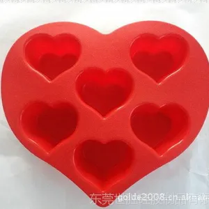 硅胶蛋糕模 6格状心形硅胶蛋糕模 硅胶糕点烤盘 硅胶厨具制品