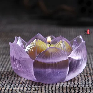 批发深圳七彩琉璃莲花烛台|批发低价琉璃烛台
