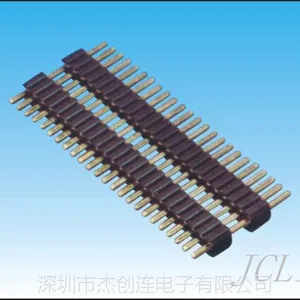 供应间距1.0/1.27/2.0/2.54mm单排针,单排双塑排针,180度排针