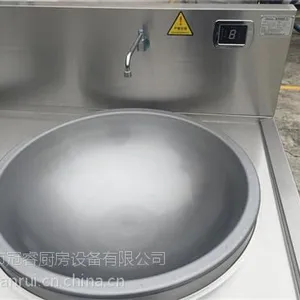 冠睿厨具全国联保、仙桃食堂电炒菜锅、大型食堂电炒菜锅