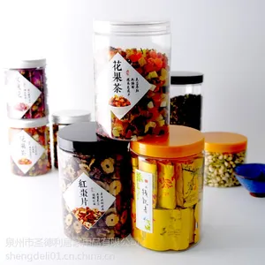 供应福建厂家直销 750ml圆瓶 花草茶罐 pet塑料罐 拧盖瓶 广口瓶