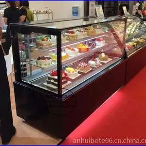 黑色大理石直角蛋糕柜 宿迁风冷加湿西点展示柜 佳伯加热丝除雾糕点柜