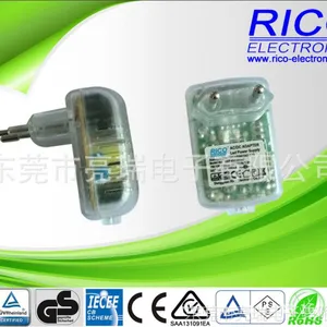 供应欧规TUV.GS.CE认证透明外壳驱动电源.12V500mA小台灯电源