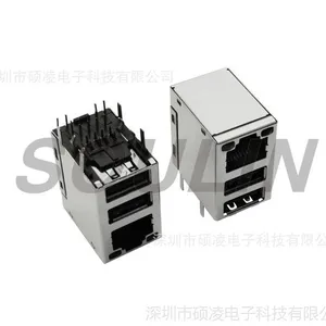 硕凌供应安防连接器RJ45 两个USB
