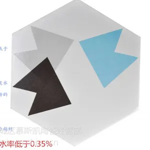 佛山慕斯凯***全瓷200X230mm几何六角砖别墅餐厅展厅六角艺术全瓷瓷砖