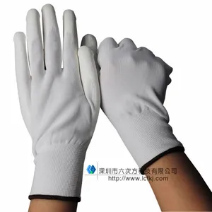 正品PU涂掌手套无尘防静电手套电子厂专用劳保涂层涂胶手套批发