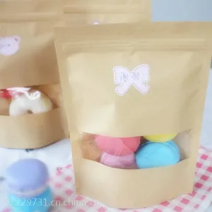 自封牛皮纸开窗食品袋 复合牛皮纸开窗袋 干果红枣包装袋定做